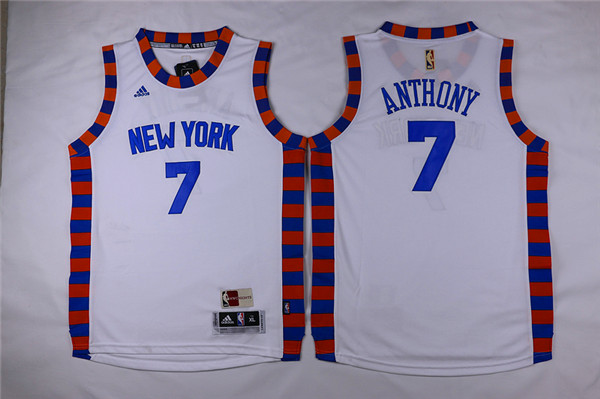 Adidas New York Knicks Youth #7 Anthony white NBA jerseys->youth nba jersey->Youth Jersey